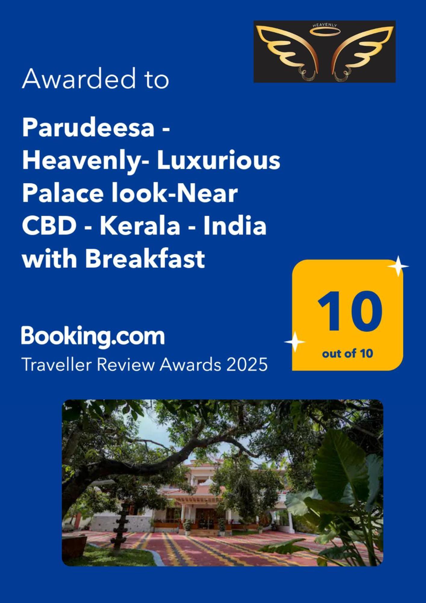 Parudeesa - Heavenly- Luxurious Palace Look-Near Cbd - Kerala - India With Breakfast Kāladi Eksteriør bilde